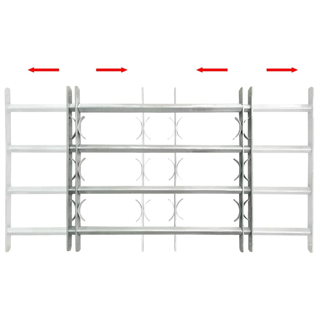 Adjustable Security Grille for Windows with 4 Crossbars 27.6"-41.3"