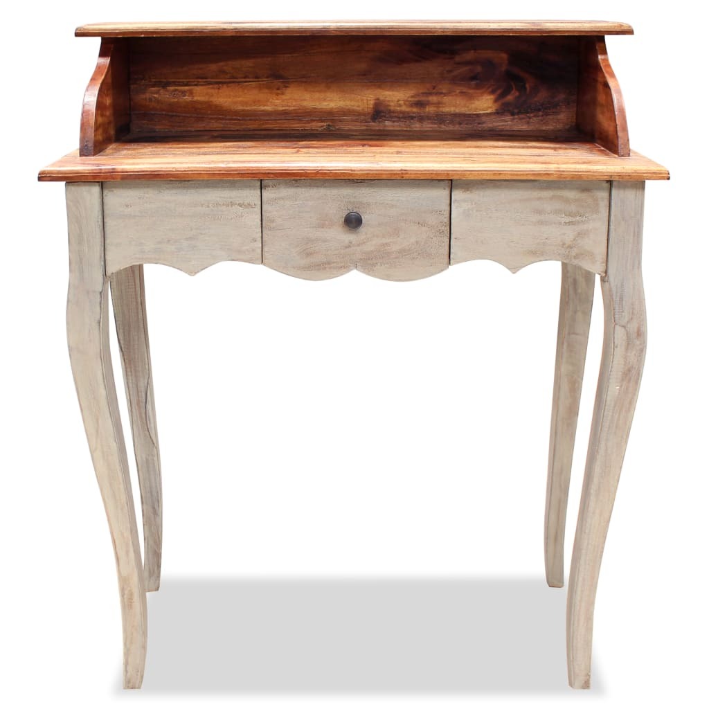 Writing Desk Mahogany, Grey Solid mahogany wood