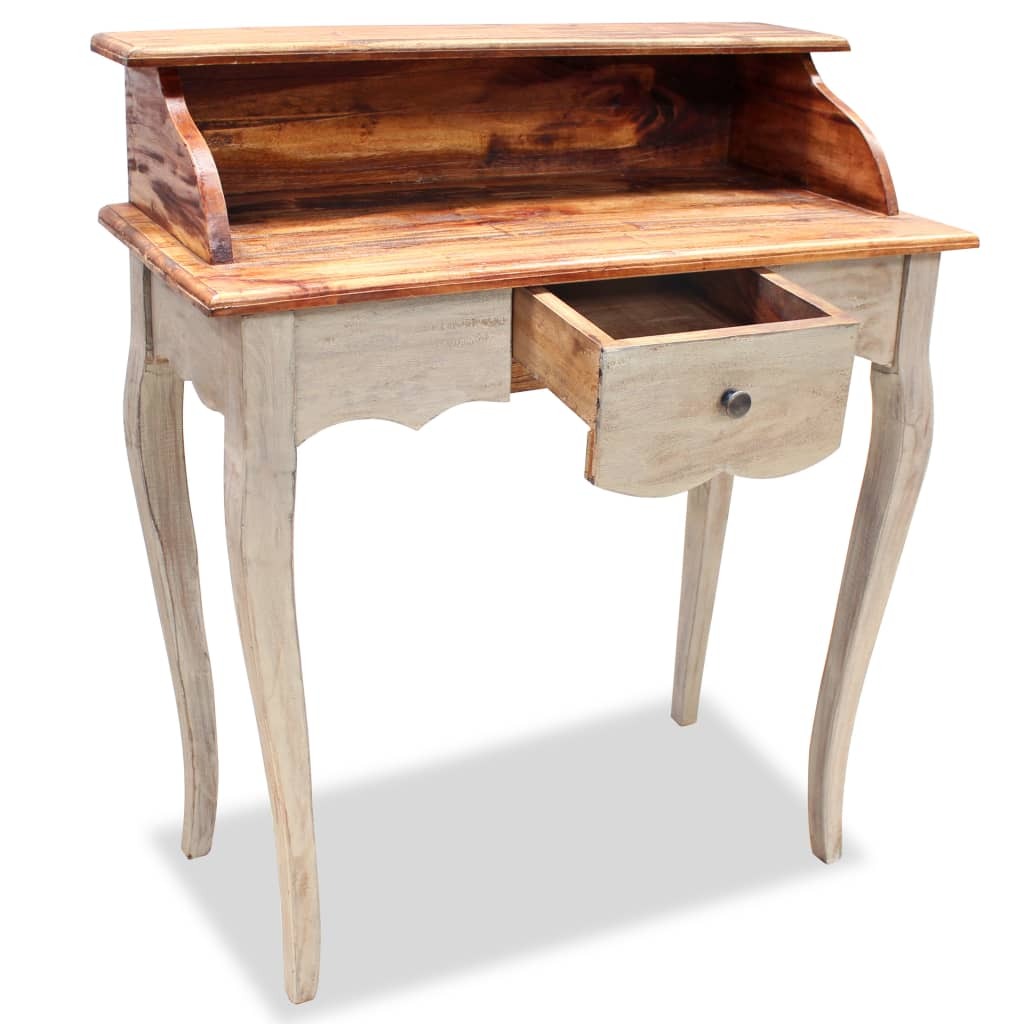 Writing Desk Mahogany, Grey Solid mahogany wood