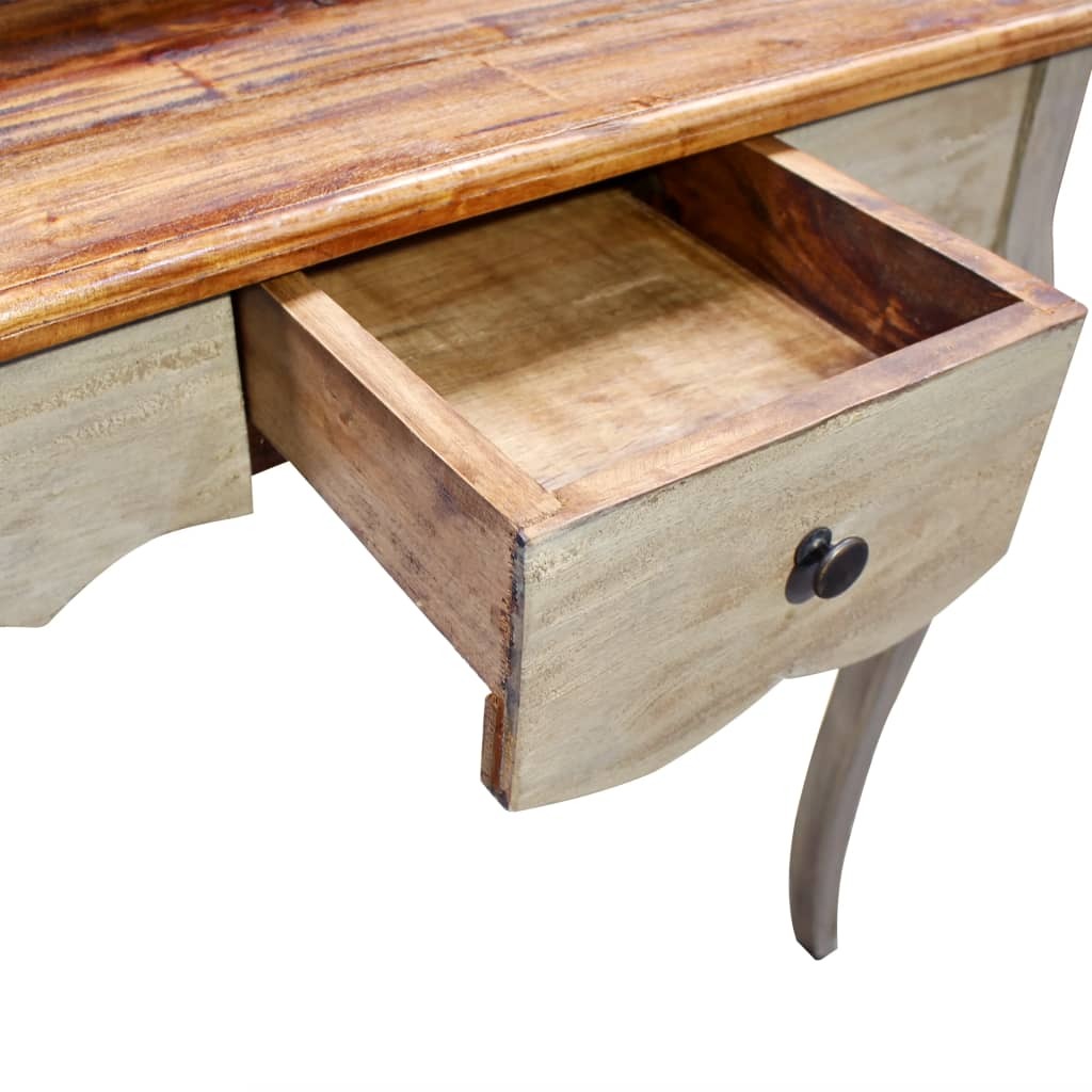 Writing Desk Mahogany, Grey Solid mahogany wood