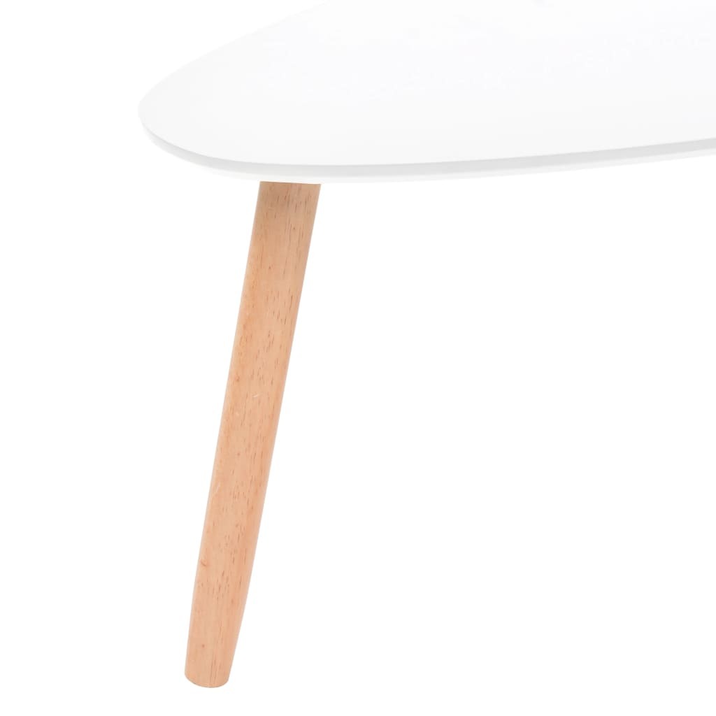Coffee Table Set of 2 White Solid pinewood, MDF Medium Durable