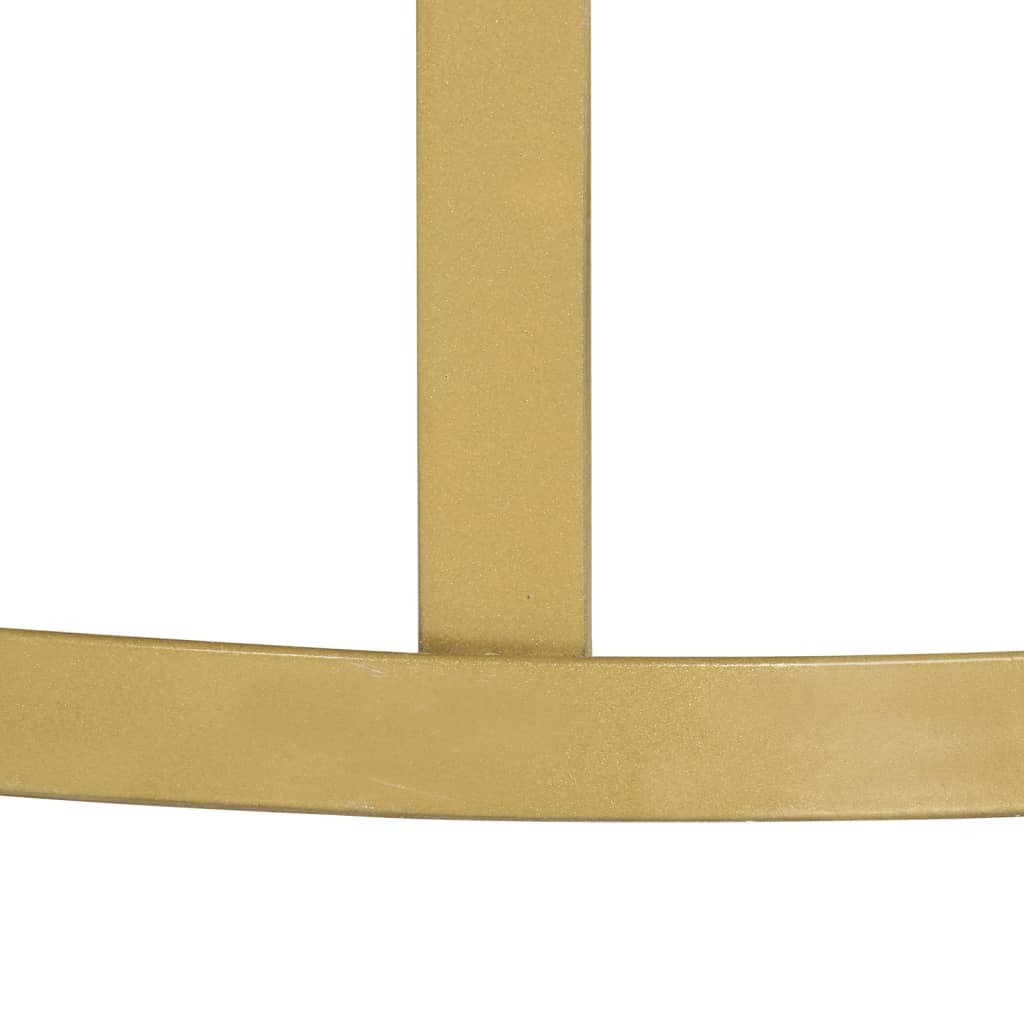 Coffee Table Set of 2 Brass and White Marble, Steel Small