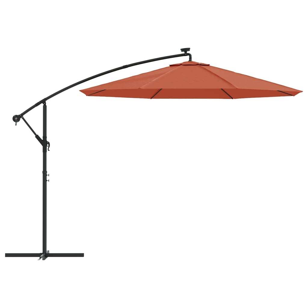 Cantilever Garden Parasol Terracotta Polyester, Steel Large