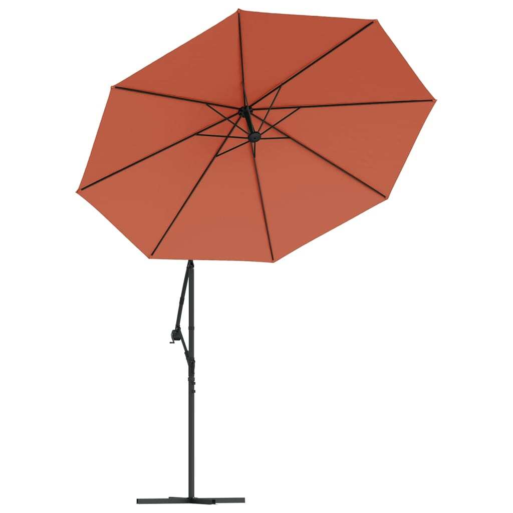 Cantilever Garden Parasol Terracotta Polyester, Steel Large