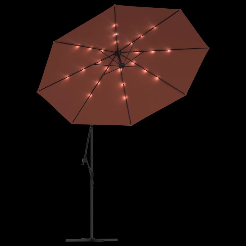 Cantilever Garden Parasol Terracotta Polyester, Steel Large