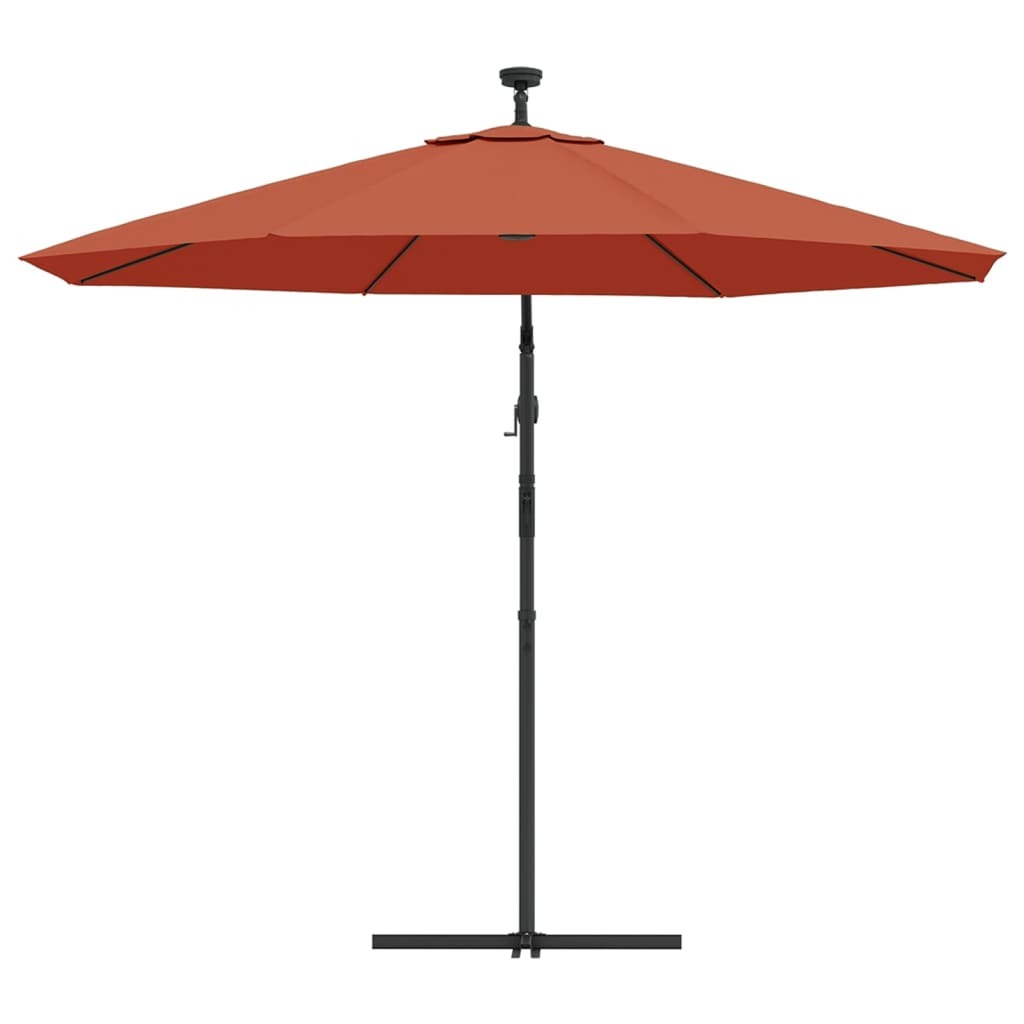 Cantilever Garden Parasol Terracotta Polyester, Steel Large