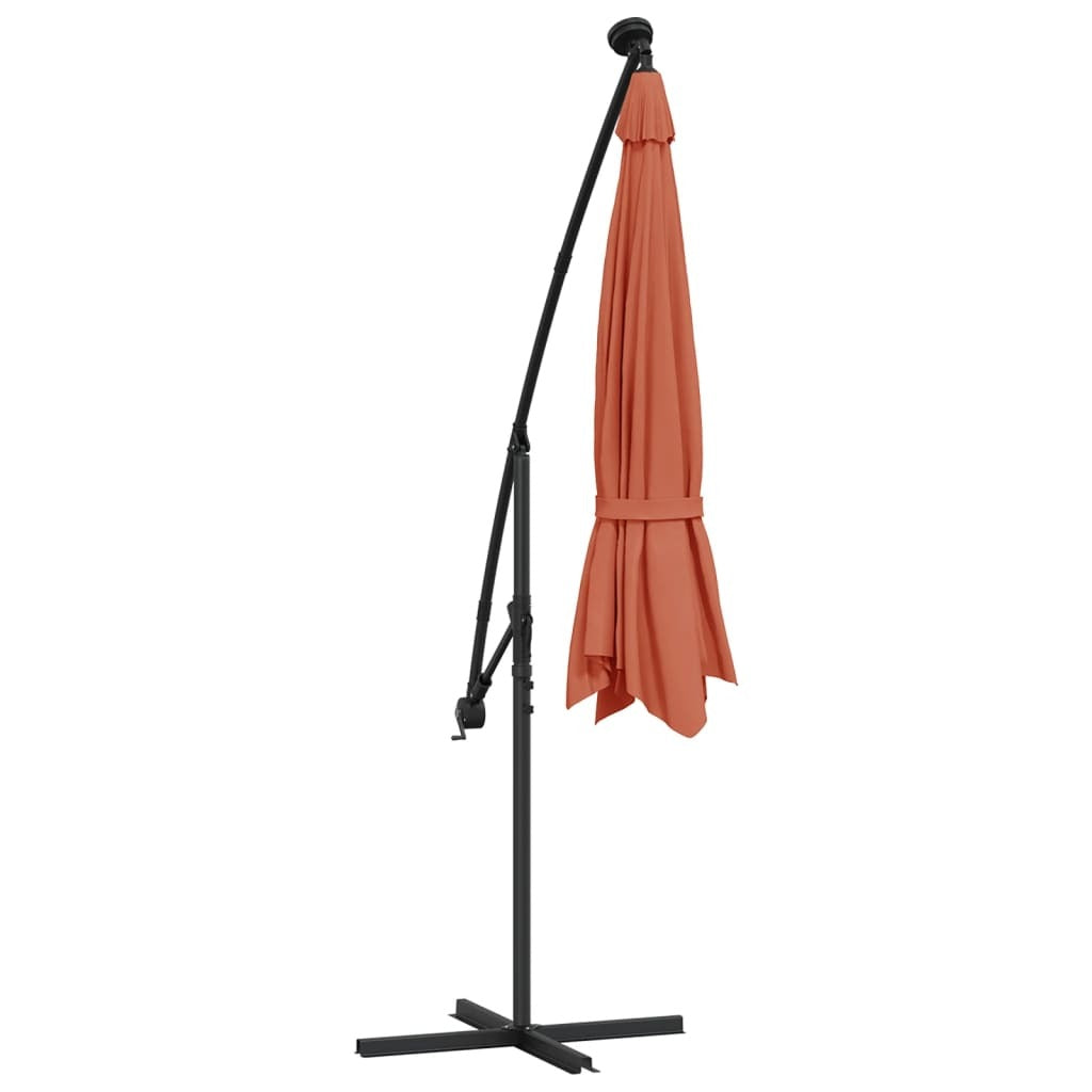 Cantilever Garden Parasol Terracotta Polyester, Steel Large