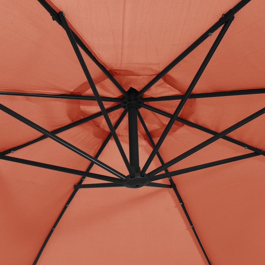 Cantilever Garden Parasol Terracotta Polyester, Steel Large