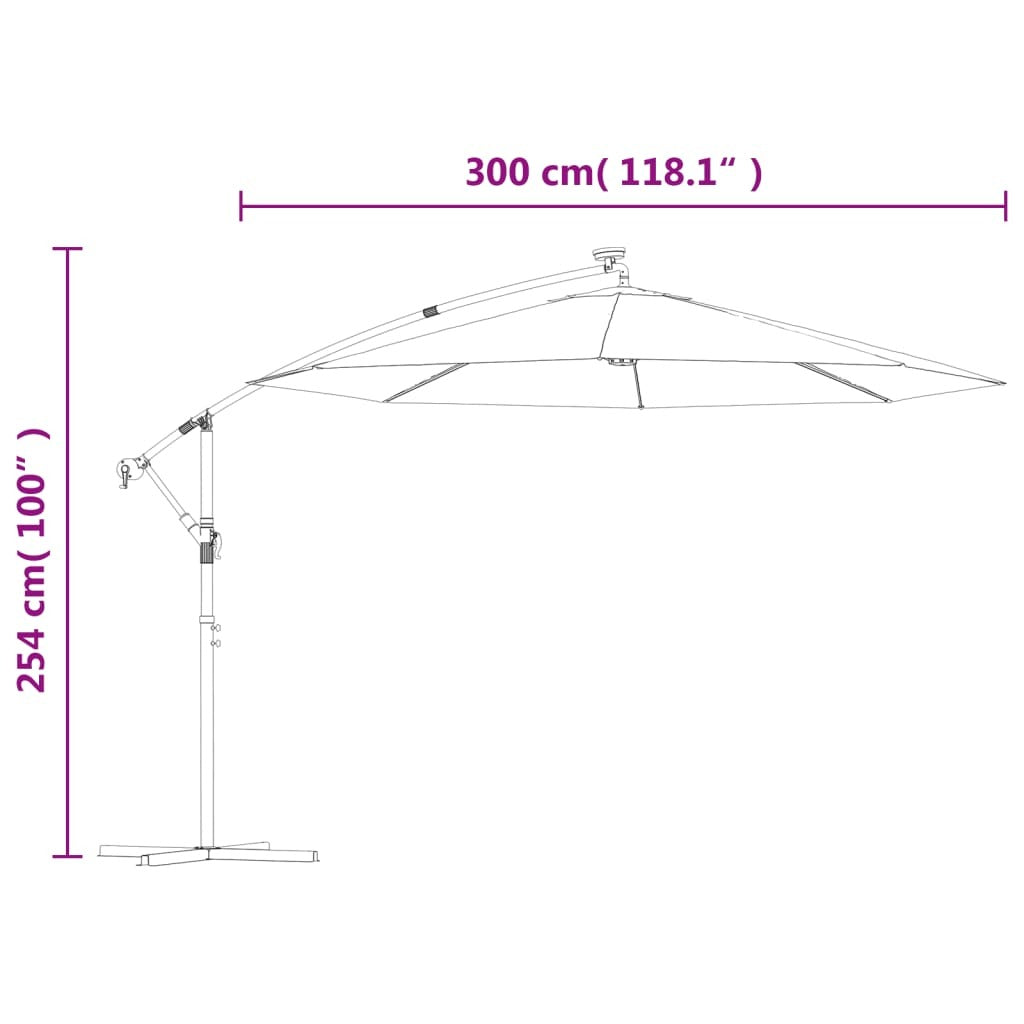 Cantilever Garden Parasol Terracotta Polyester, Steel Large