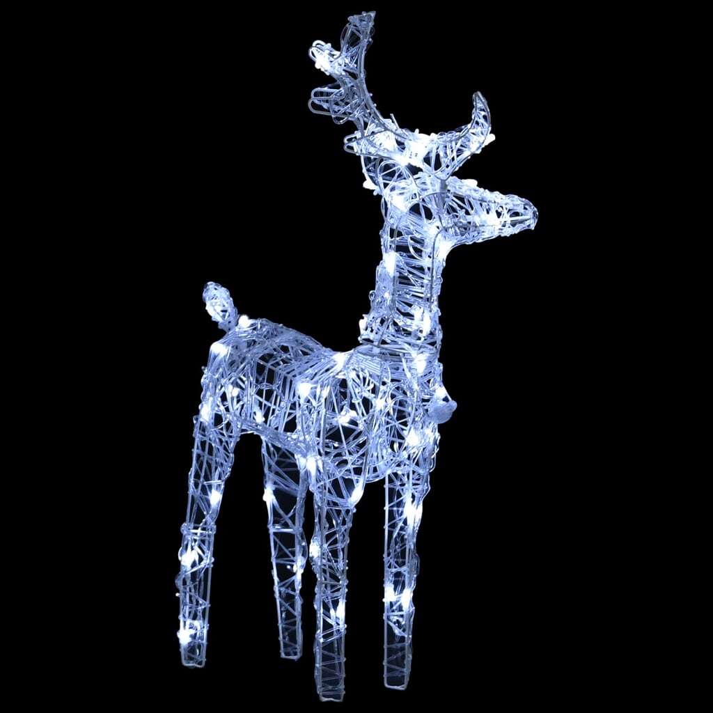 Christmas Reindeer Set of 4 Cold White Acrylic Medium
