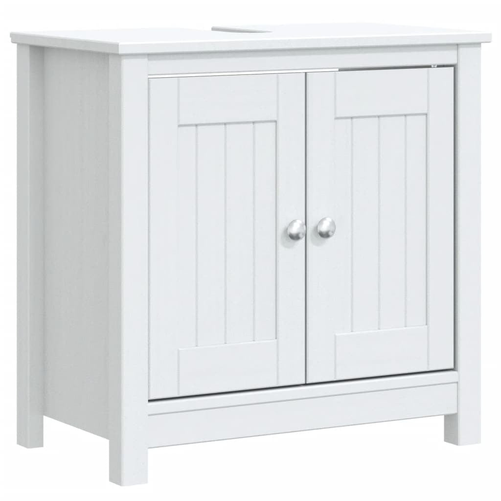 Bathroom Furniture Set White Solid pine wood Medium