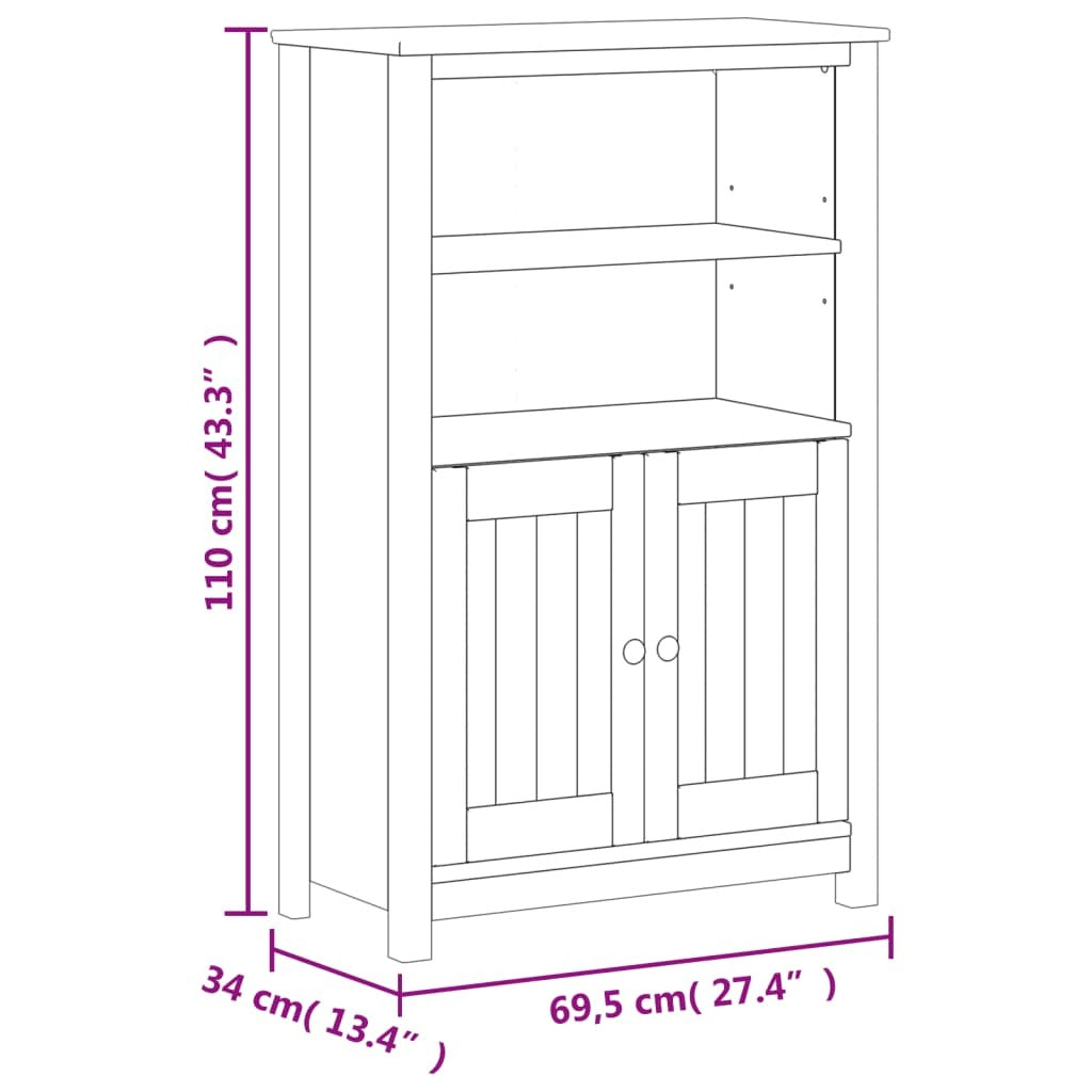 Bathroom Furniture Set White Solid pine wood Medium