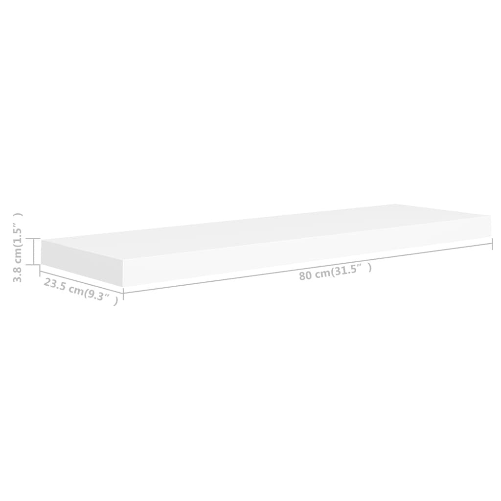 Wall Shelf White Honeycomb MDF, metal 31.5 x 9.3 x 1.5 in