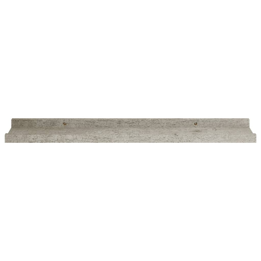 Wall Shelf Set of 2 Concrete grey MDF 23.6x3.5x1.2 in