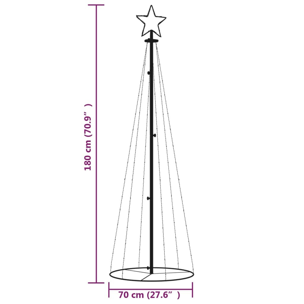 Christmas Cone Tree Multicolor Powder-coated steel, Copper, PVC