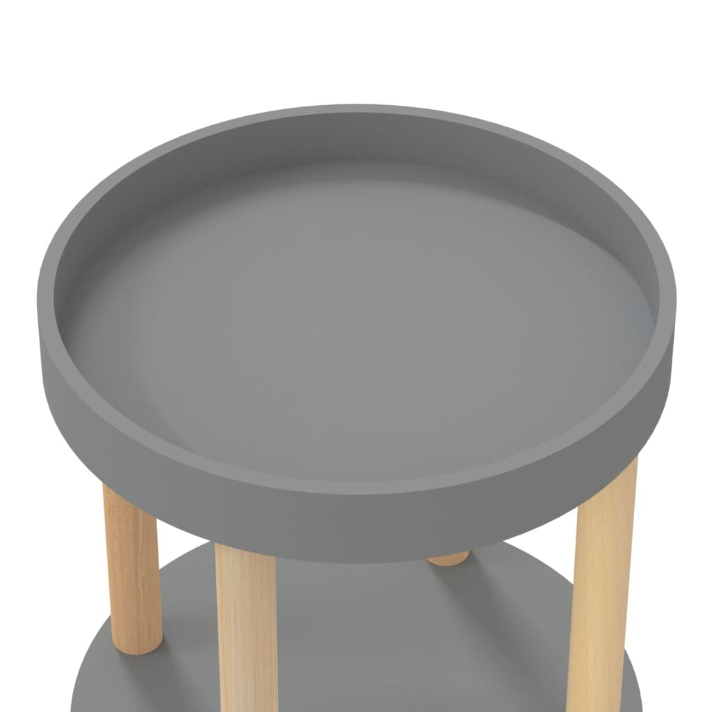3-tier Trolley Gray 15"x15"x32.3" Engineered Wood&Solid Wood Pine