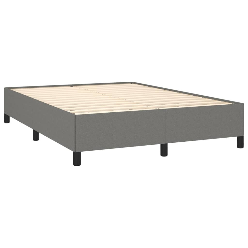 Bed Frame Dark Grey 100% Polyester Fabric, Plywood, Engineered Wood