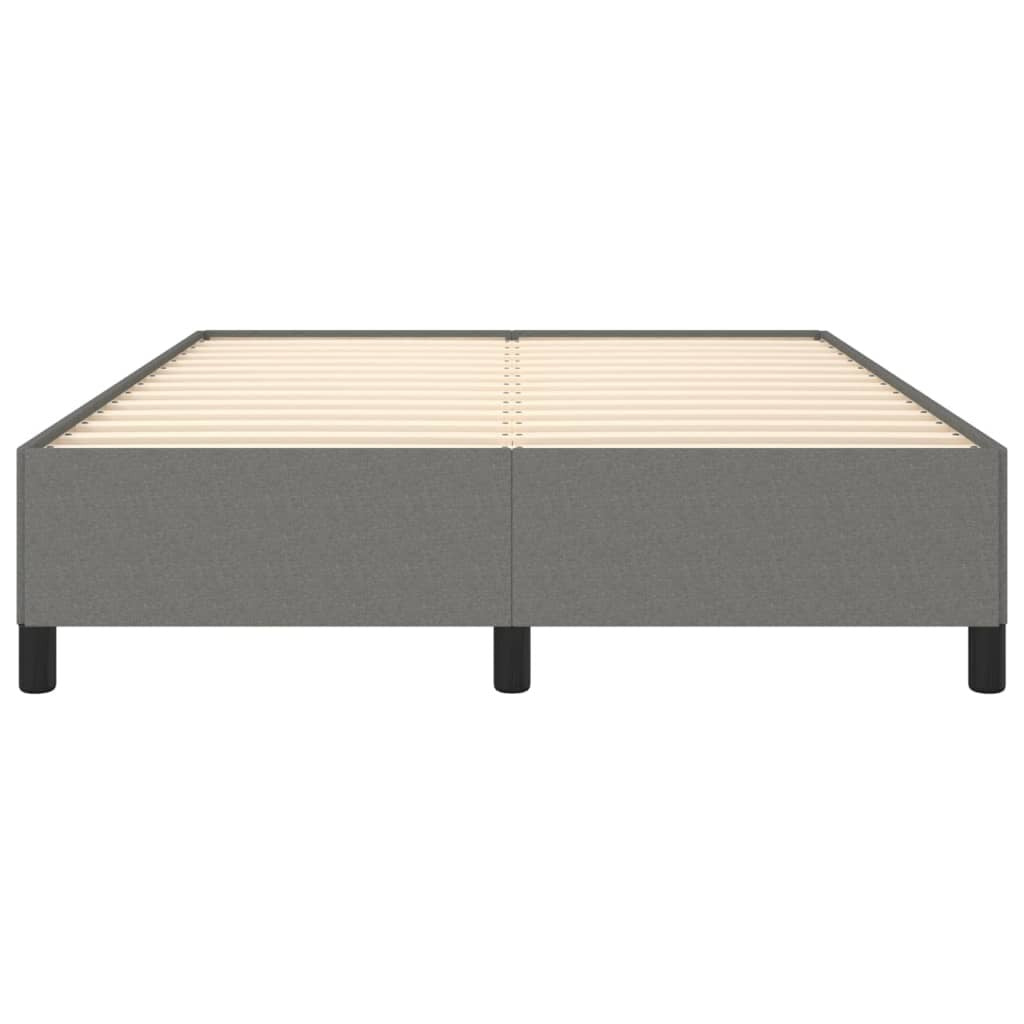 Bed Frame Dark Grey 100% Polyester Fabric, Plywood, Engineered Wood