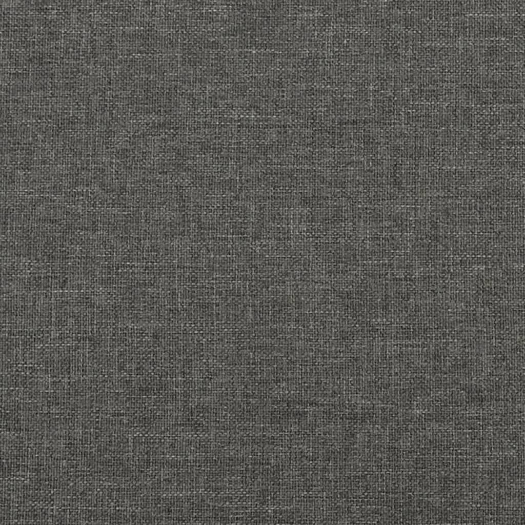 Bed Frame Dark Grey 100% Polyester Fabric, Plywood, Engineered Wood