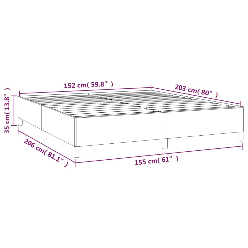 Bed Frame Dark Grey 100% Polyester Fabric, Plywood, Engineered Wood
