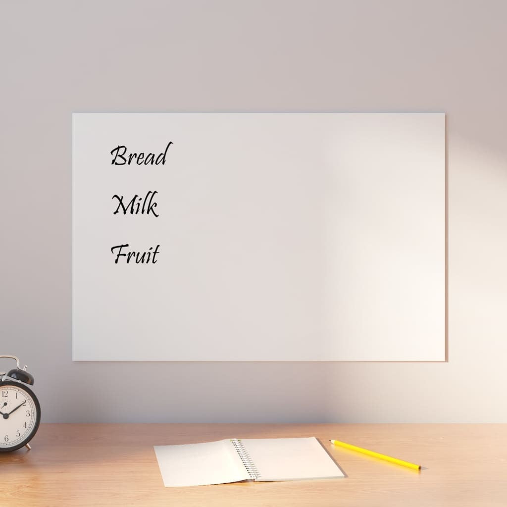 Wall-mounted Magnetic Board White 23.6"x15.7"Tempered Glass