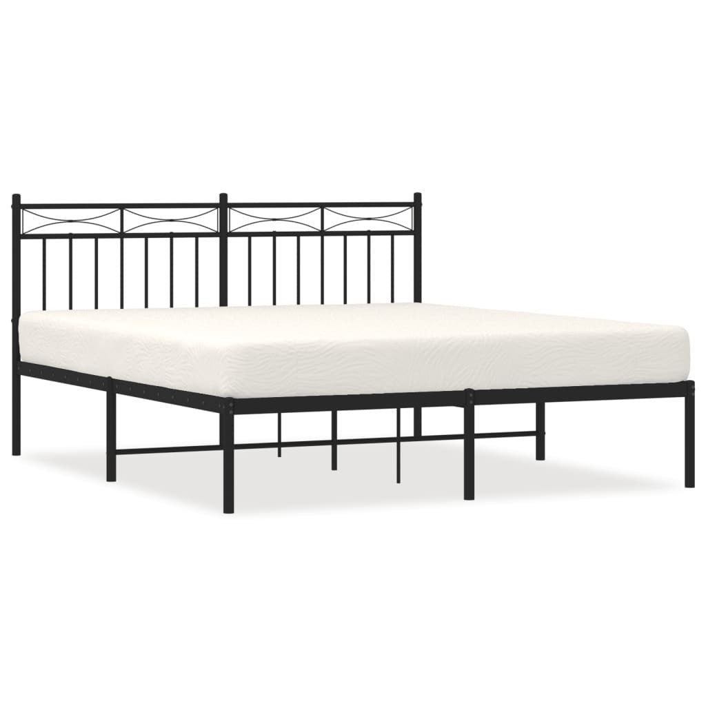 Bed Frame Black Steel King Size Bed Frame Rectangular