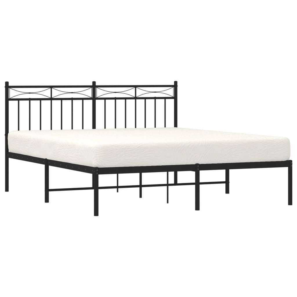 Bed Frame Black Steel King Size Bed Frame Rectangular