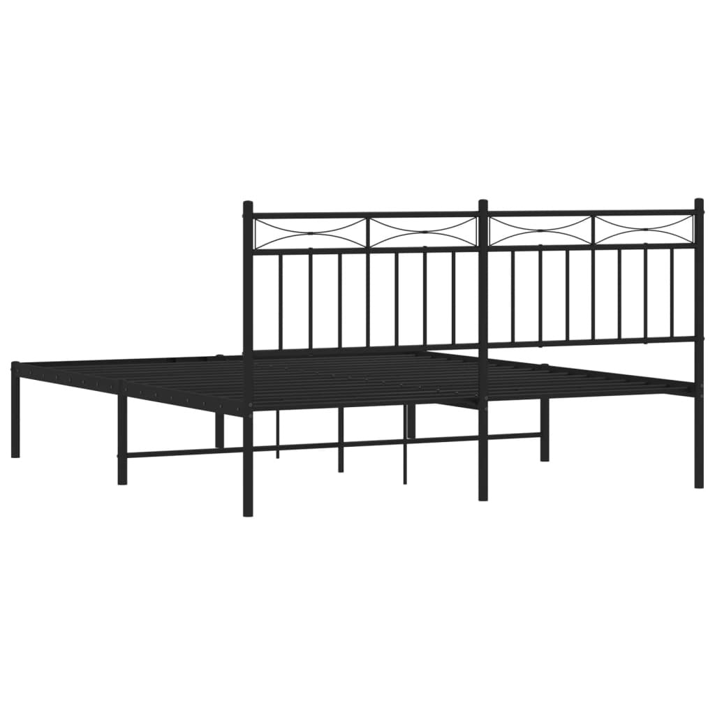 Bed Frame Black Steel King Size Bed Frame Rectangular