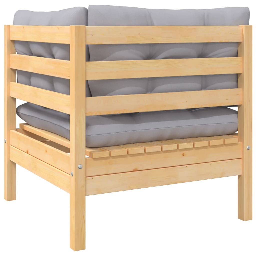 2-seater Garden Sofa Set of 2 Gray