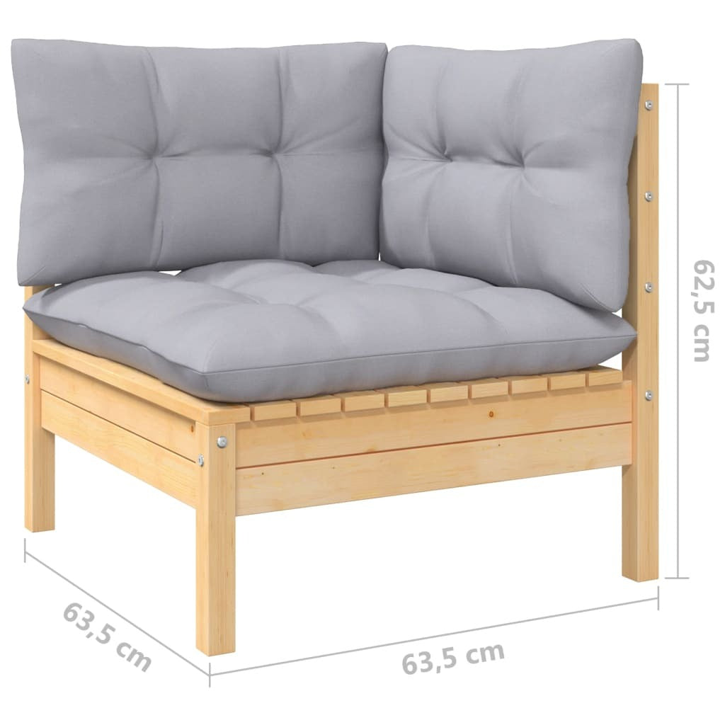 2-seater Garden Sofa Set of 2 Gray