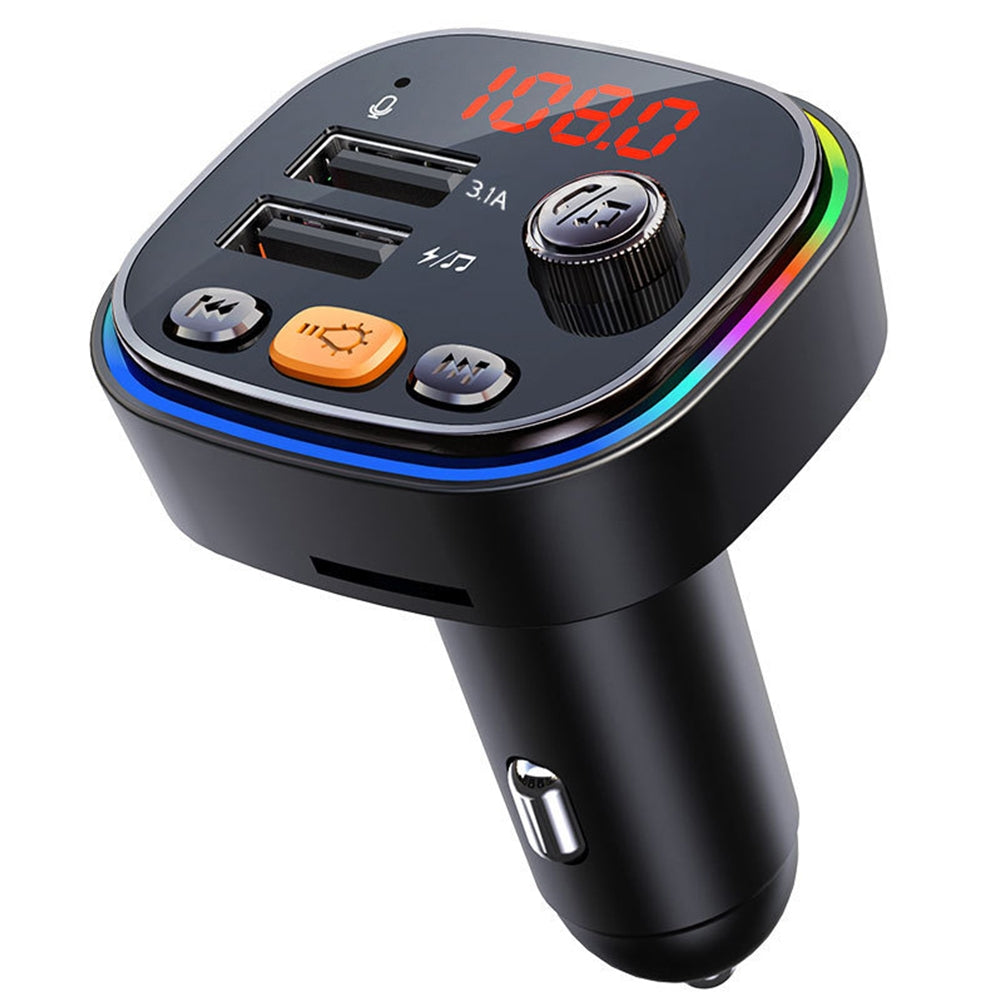 C20 Car Mp3 Bluetooth-compatible Player Plug-in Card/u Disk Hands-free Call Audio Player Cigarette Lighter Fm Transmitter random black or silver