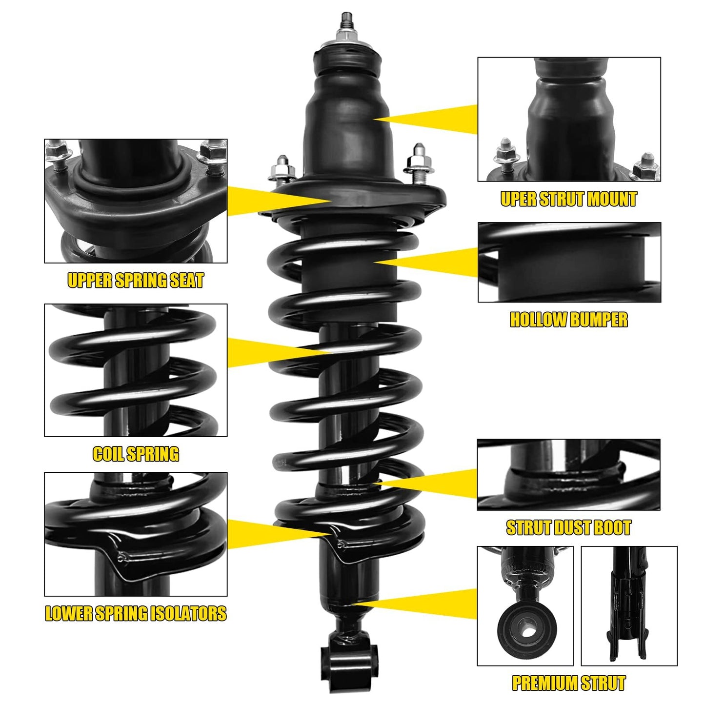 US GARVEE Front Pair Complete Strut Spring Assembly Compatible for 2008-2010 Scion xD - 13071 13072