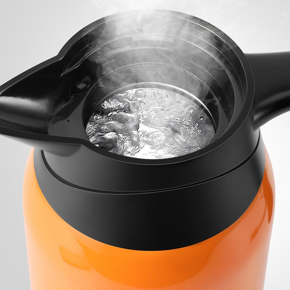 Car Electric Kettle Insulation Cup Temperature Digital Display Cup Cover Large Handle Hot Water Kettle 12V 24V Universal 24V warm orange
