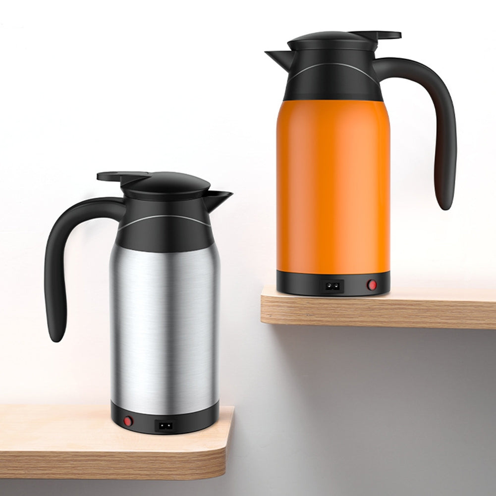 Car Electric Kettle Insulation Cup Temperature Digital Display Cup Cover Large Handle Hot Water Kettle 12V 24V Universal 24V warm orange