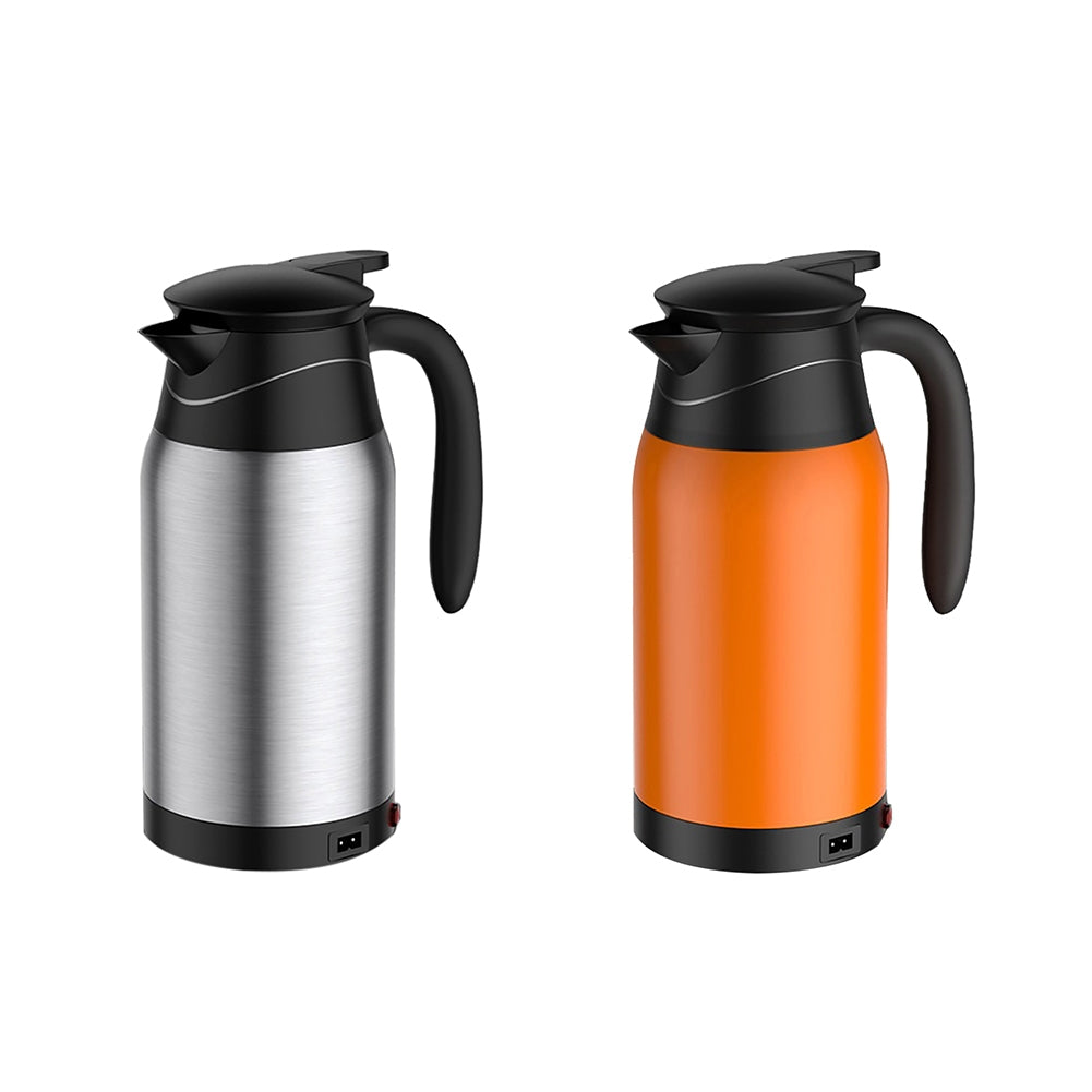 Car Electric Kettle Insulation Cup Temperature Digital Display Cup Cover Large Handle Hot Water Kettle 12V 24V Universal 24V warm orange