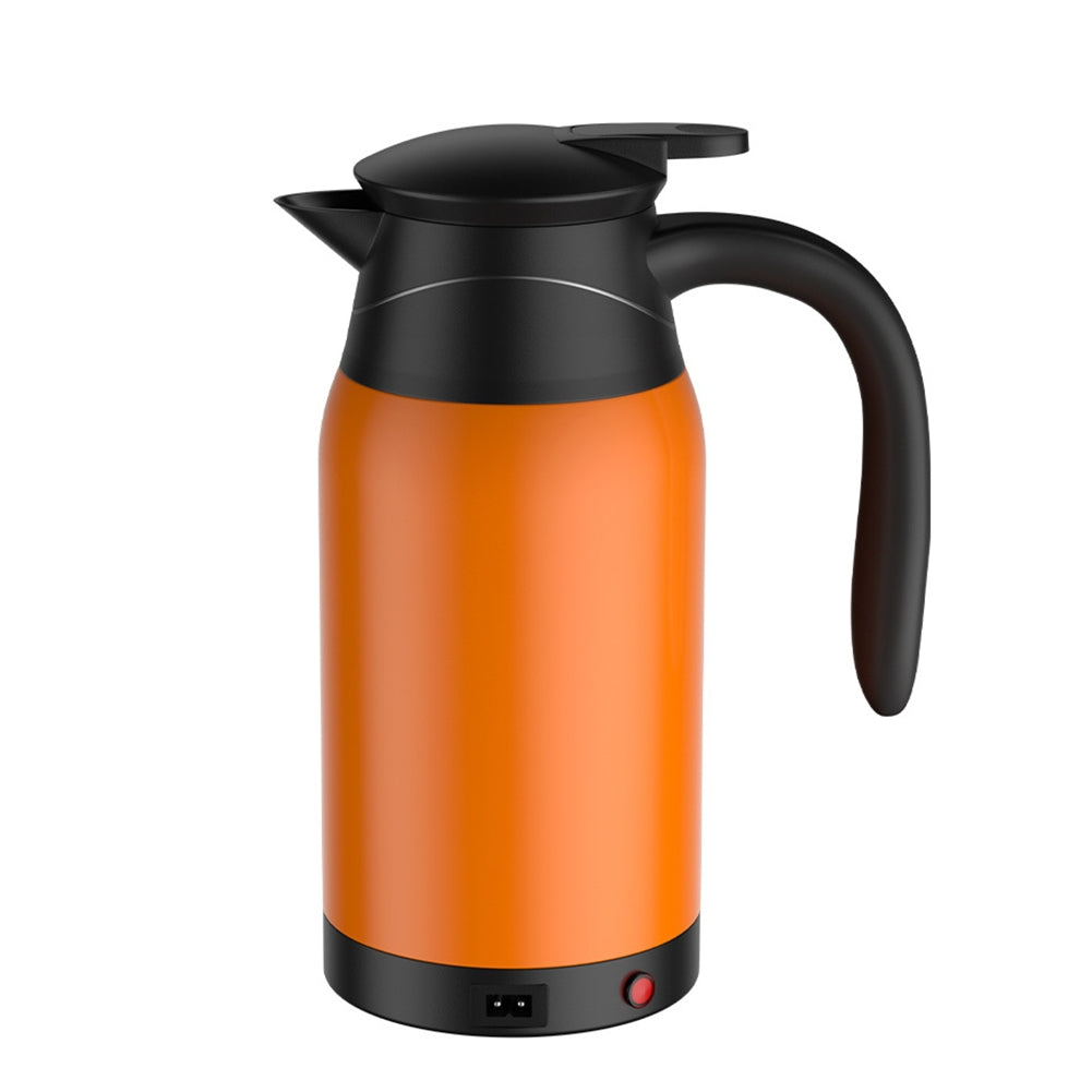 Car Electric Kettle Insulation Cup Temperature Digital Display Cup Cover Large Handle Hot Water Kettle 12V 24V Universal 24V warm orange