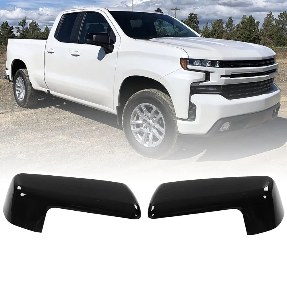 1 Pair Mirror Caps Covers Caps Door Side Rearview Mirror Housing Exterior Accessories Compatible For 1500 2500 3500 Replaces 84469252 84328137 84612941 black