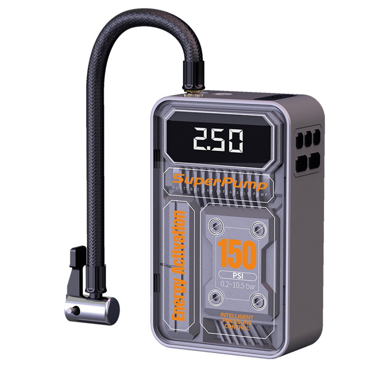 150PSI Tire Inflator Portable Air Compressor, 60W Electric Tire Pump with LCD Digital, Rechargeable 3600mAh Battery Powered