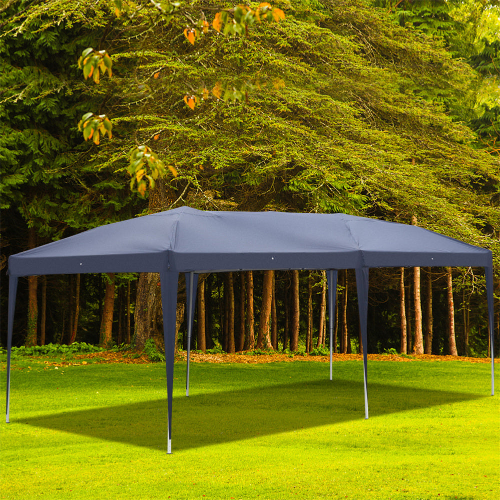 US Outdoor Folding Tent Adjustable Height Camping Waterproof Sun Shelter Tent 3 x 6m Blue