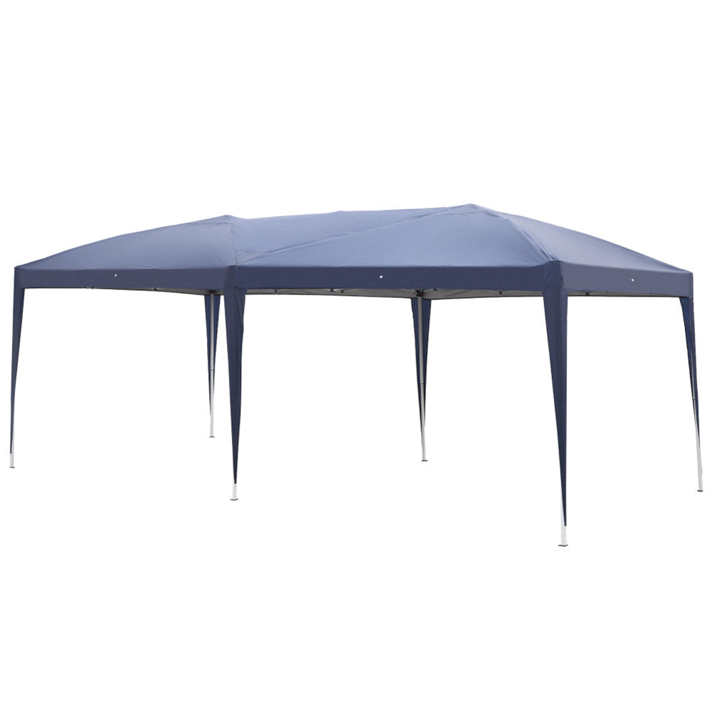 US Outdoor Folding Tent Adjustable Height Camping Waterproof Sun Shelter Tent 3 x 6m Blue