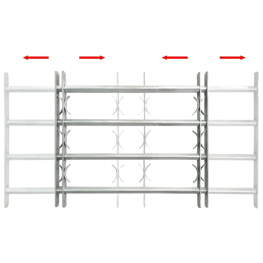 Adjustable Security Grille for Windows with 4 Crossbars 27.6"-41.3"