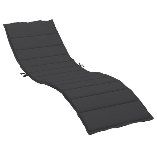 Sun Lounger Cushion Black Oxford fabric, Foam fiber 78.7 x 27.6 in
