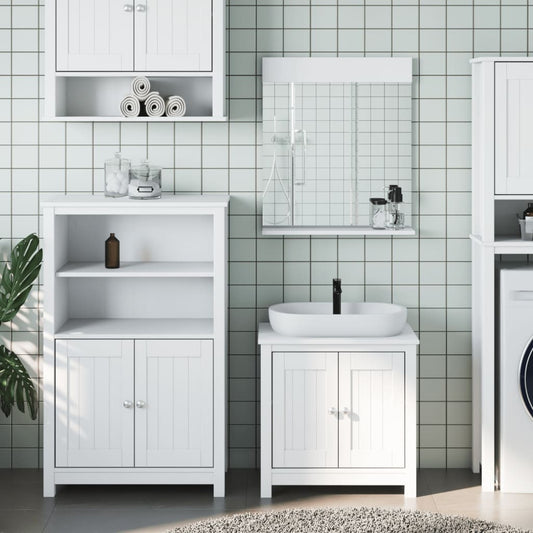 Bathroom Furniture Set White Solid pine wood Medium