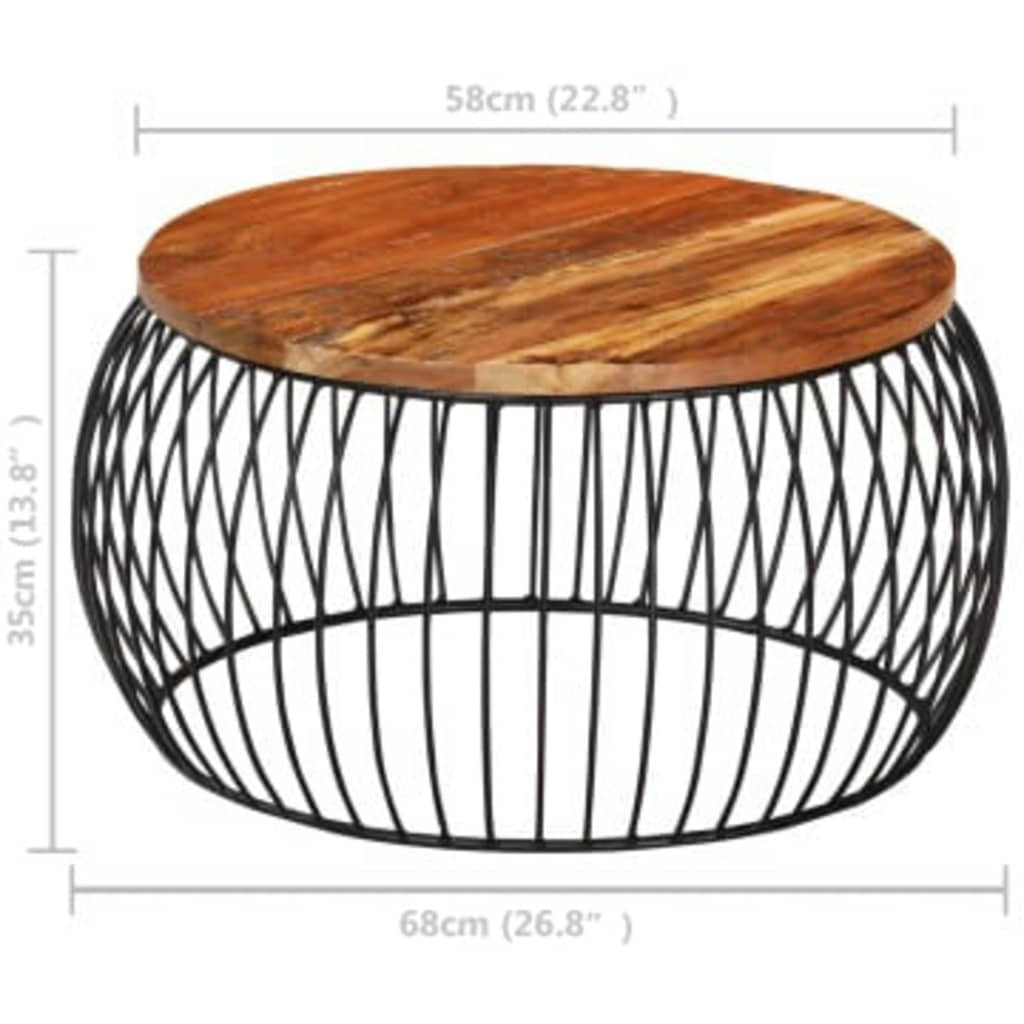 Coffee Table Multicolor Solid reclaimed wood, powder-coated iron