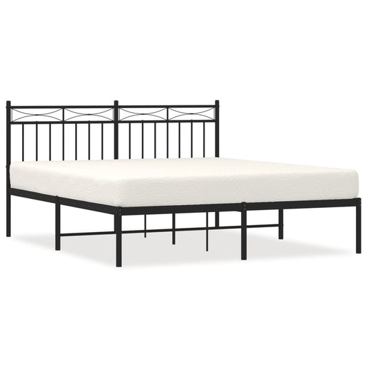 Bed Frame Black Steel King Size Bed Frame Rectangular