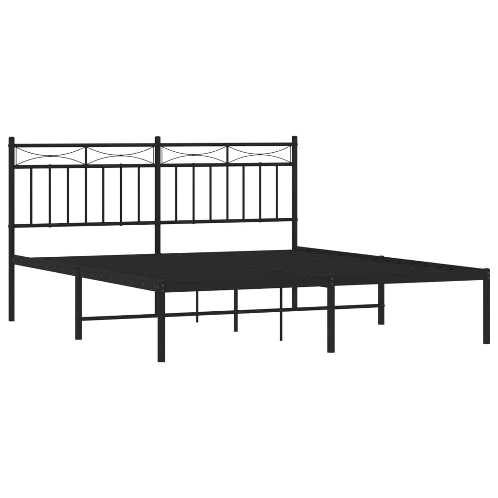 Bed Frame Black Steel King Size Bed Frame Rectangular