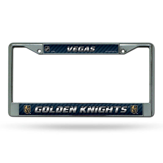Vegas Golden Knights License Plate Frame Chrome Printed Insert