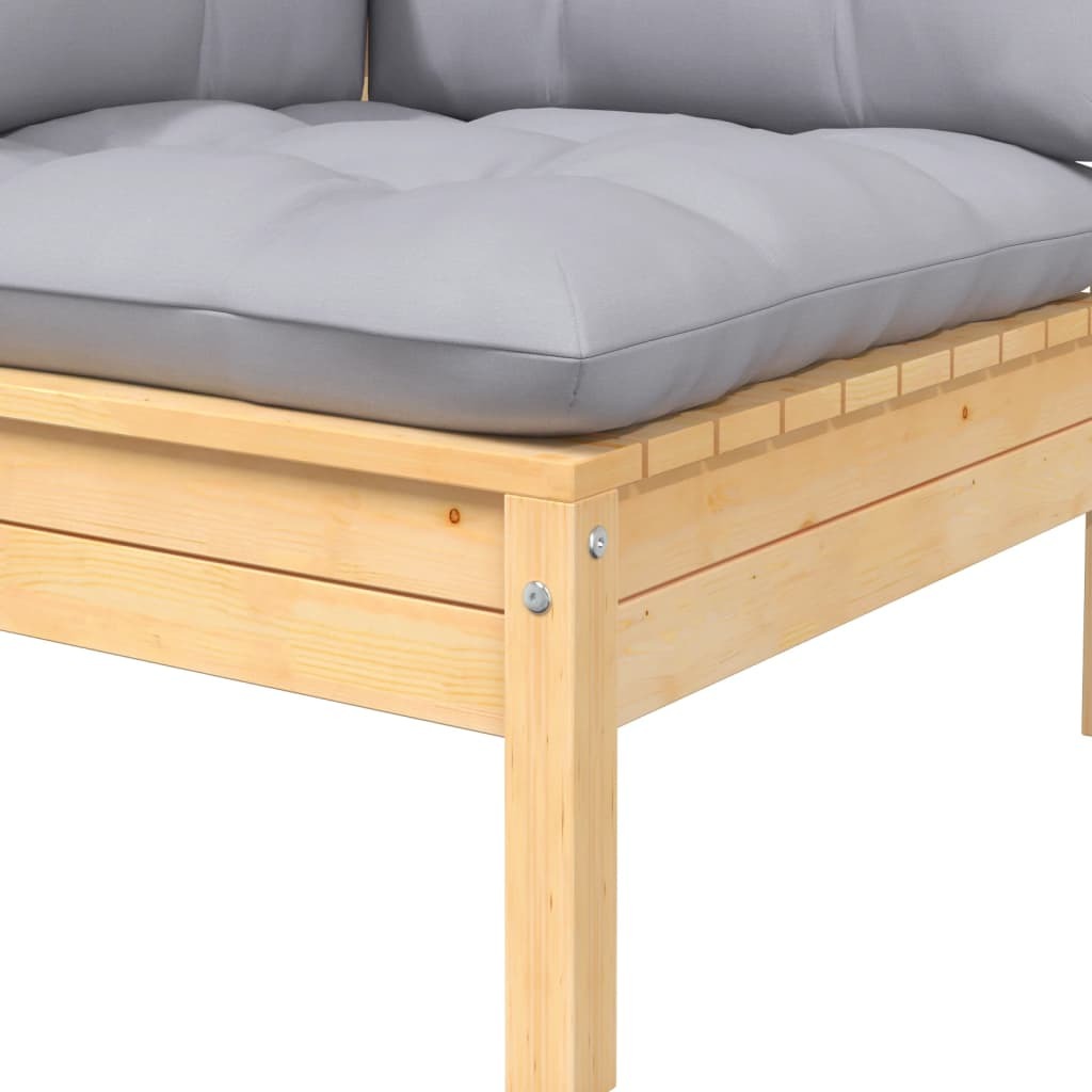 2-seater Garden Sofa Set of 2 Gray