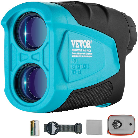 VEVOR Golf Rangefinder, 1300 Yards Laser Golfing Hunting Range Finder, 6X Magnification Distance Measuring, Golfing Accessory with External Magnet Mount, High-Precision Flag Lock, Slope, and Batteries