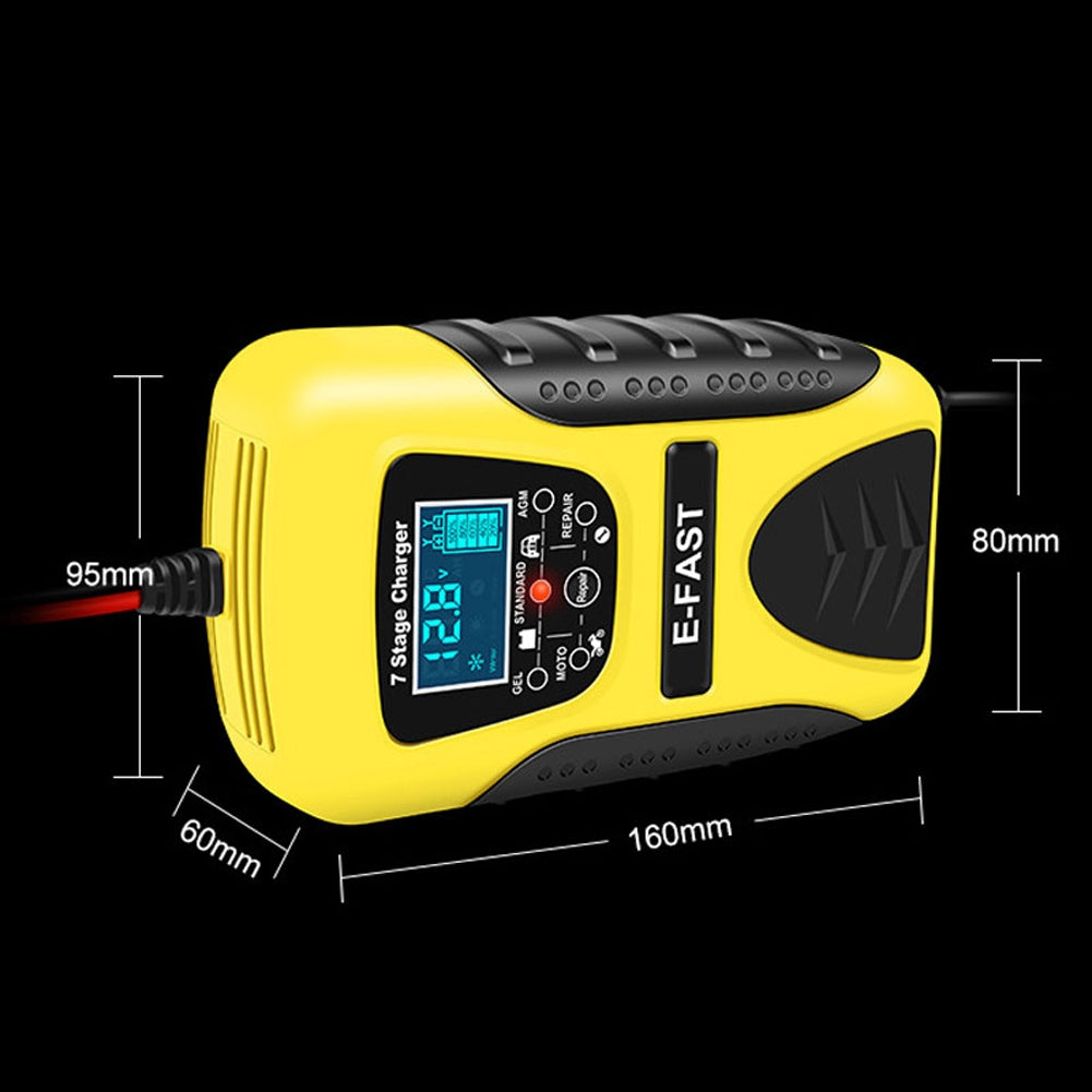 Car Motorcycle Battery Charger 12v 7-stage Multi-battery Mode Lead-acid Battery Charger Repair Maintainer US Plug